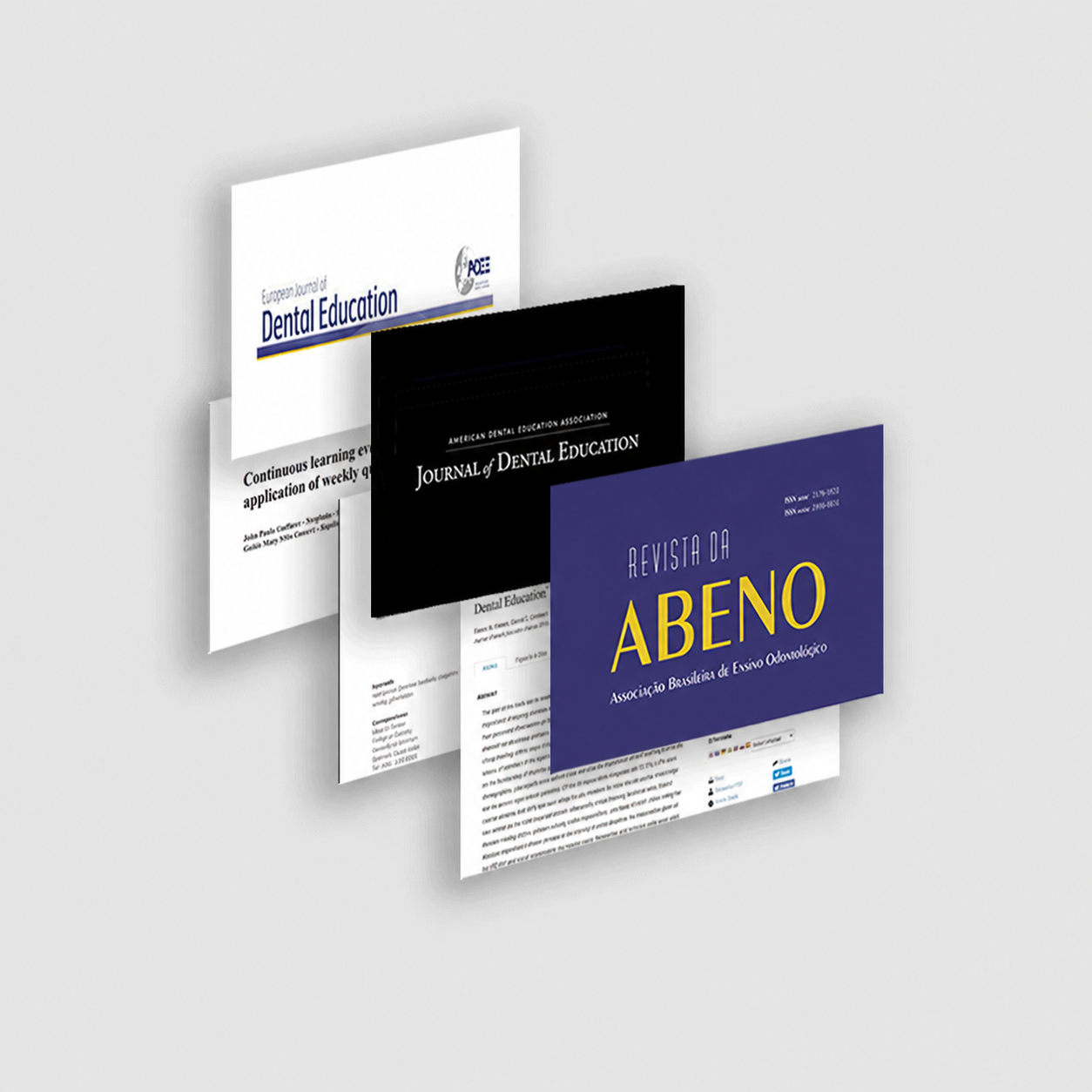 Publicações de educação odontológica, incluindo a Revista da ABENO